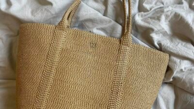 Eric Javits beige shoulder bag. perfect condition - Depop