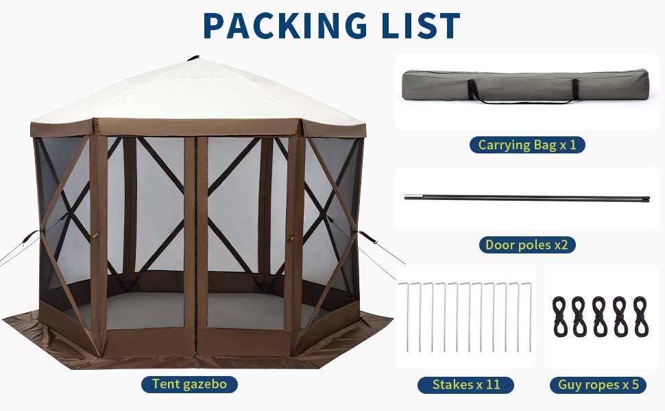 Amazon.com : 12x12FT Portable Gazebo Tent with Mosquito Netting ...